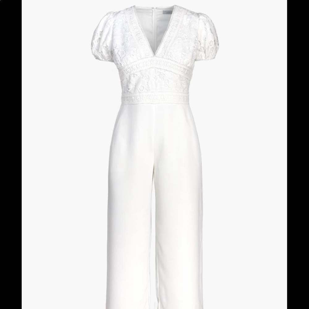 Adelyn Rae White Lace Jumpsuit